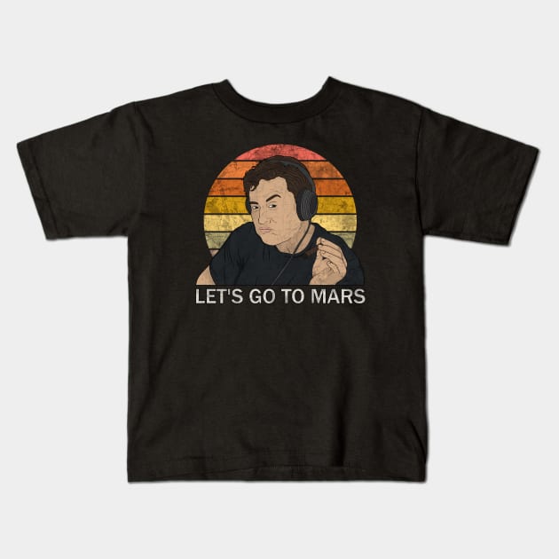 Elon Musk Smoking Let's Go to Mars Kids T-Shirt by valentinahramov